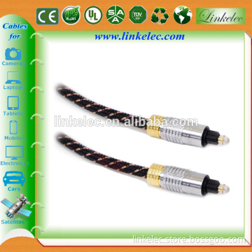 High quality 24K Gold Plated Digital Audio toslink optical cable custom nylon braided jacket